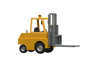 Image showing 3d Lowpoly Icon Forklift Truck Loader Cartoon Style Isolated on 
