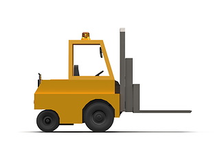 Image showing 3d Lowpoly Icon Forklift Truck Loader Cartoon Style Isolated on 