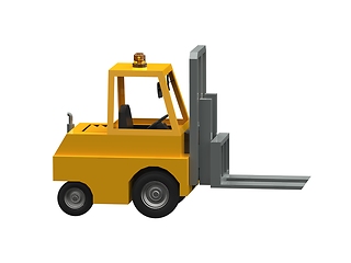 Image showing 3d Lowpoly Icon Forklift Truck Loader Cartoon Style Isolated on 