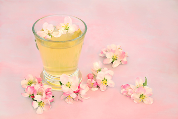 Image showing Natural Remedy for Skincare with Apple Blossom Flowers