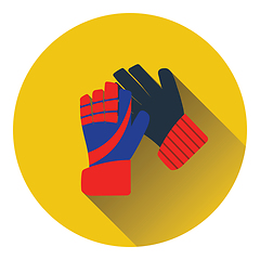 Image showing Icon of football   goalkeeper gloves