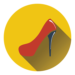 Image showing Female shoe with high heel icon