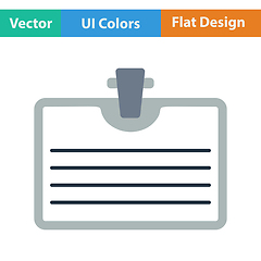 Image showing Flat design icon of Badge with clip
