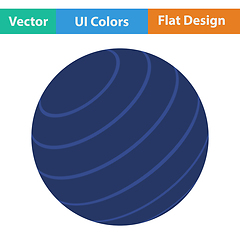 Image showing Flat design icon of Fitness rubber ball