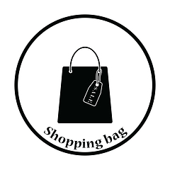 Image showing Shopping bag with sale tag icon