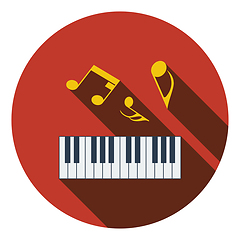 Image showing Flat design icon of Piano keyboard in ui colors