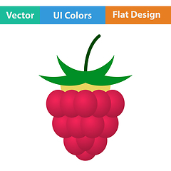 Image showing Flat design icon of Raspberry