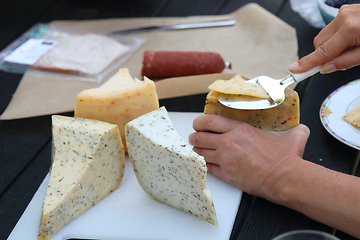 Image showing Different types of cheese