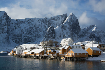 Image showing Morning in Sakrisoy at the Lofoten, Norway