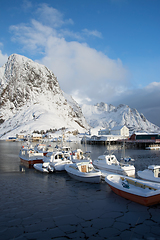 Image showing Morning in Hamnoya at the Lofoten, Norway