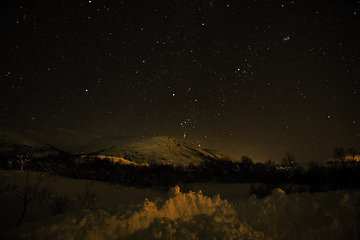 Image showing Starry Sky in Winter in Norway