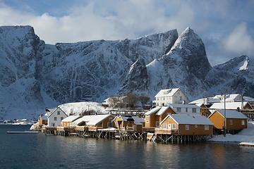 Image showing Morning in Sakrisoy at the Lofoten, Norway