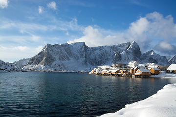 Image showing Morning in Sakrisoy at the Lofoten, Norway