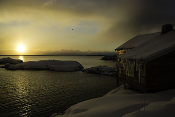 Image showing Sunrise in A, Lofoten, Norway