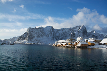 Image showing Morning in Sakrisoy at the Lofoten, Norway