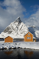 Image showing Morning in Sakrisoy at the Lofoten, Norway