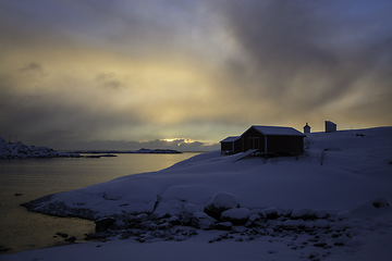 Image showing Sunrise in A, Lofoten, Norway