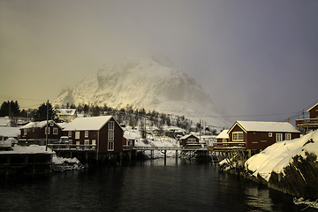 Image showing Sunrise in A, Lofoten, Norway