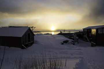 Image showing Sunrise in A, Lofoten, Norway