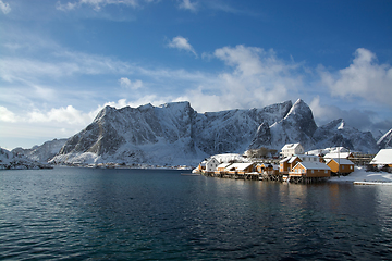 Image showing Morning in Sakrisoy at the Lofoten, Norway