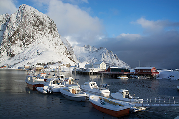 Image showing Morning in Hamnoya at the Lofoten, Norway