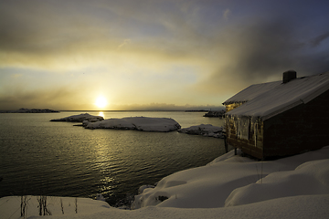 Image showing Sunrise in A, Lofoten, Norway