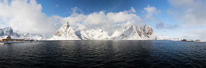 Image showing Morning in Sakrisoy at the Lofoten, Norway