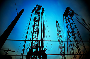 Image showing construction cranes