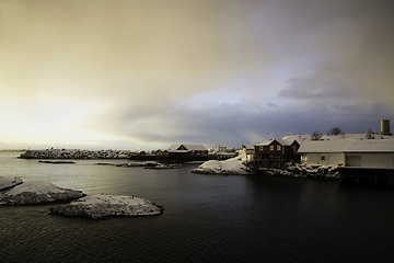 Image showing Sunrise in A, Lofoten, Norway