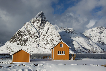 Image showing Morning in Sakrisoy at the Lofoten, Norway