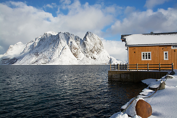 Image showing Morning in Sakrisoy at the Lofoten, Norway