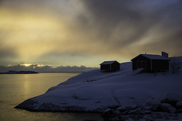 Image showing Sunrise in A, Lofoten, Norway