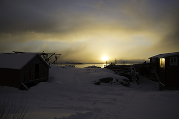 Image showing Sunrise in A, Lofoten, Norway