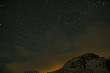 Image showing Starry Sky in Winter in Norway