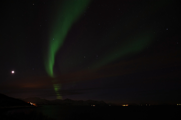 Image showing Northern Lights at Bremnes near Harstad, Norway