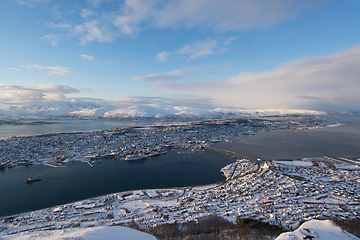 Image showing Sunset over Tromso, Norway