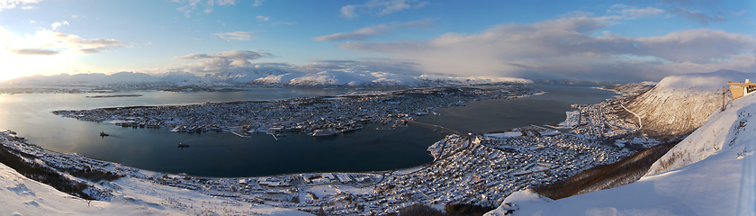 Image showing Sunset over Tromso, Norway