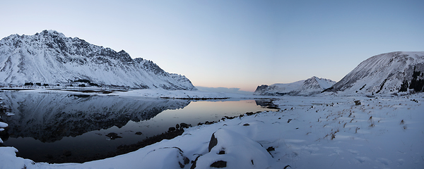 Image showing Evening at a Lake at Knutstad, Norway