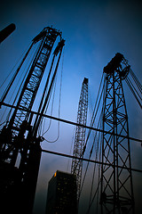 Image showing construction cranes