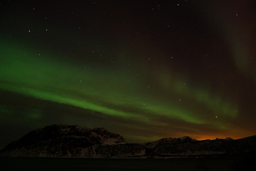 Image showing Northern Lights at Bremnes near Harstad, Norway