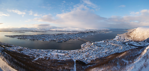 Image showing Sunset over Tromso, Norway