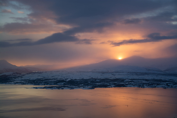 Image showing Sunset over Tromso, Norway