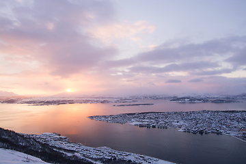 Image showing Sunset over Tromso, Norway