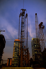 Image showing construction cranes