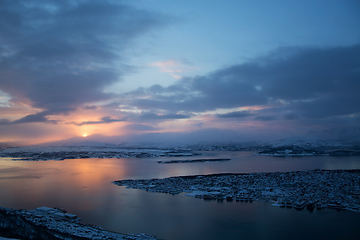 Image showing Sunset over Tromso, Norway