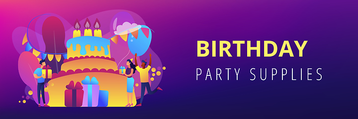 Image showing Birthday party concept banner header.