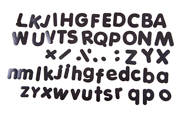 Image showing black plastic alphabet isolated