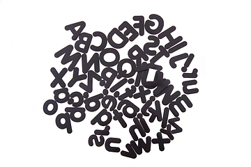 Image showing black plastic alphabet isolated