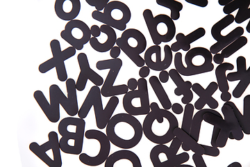 Image showing black plastic alphabet isolated