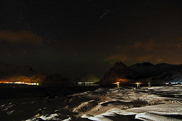 Image showing Starry Sky in Winter in Norway